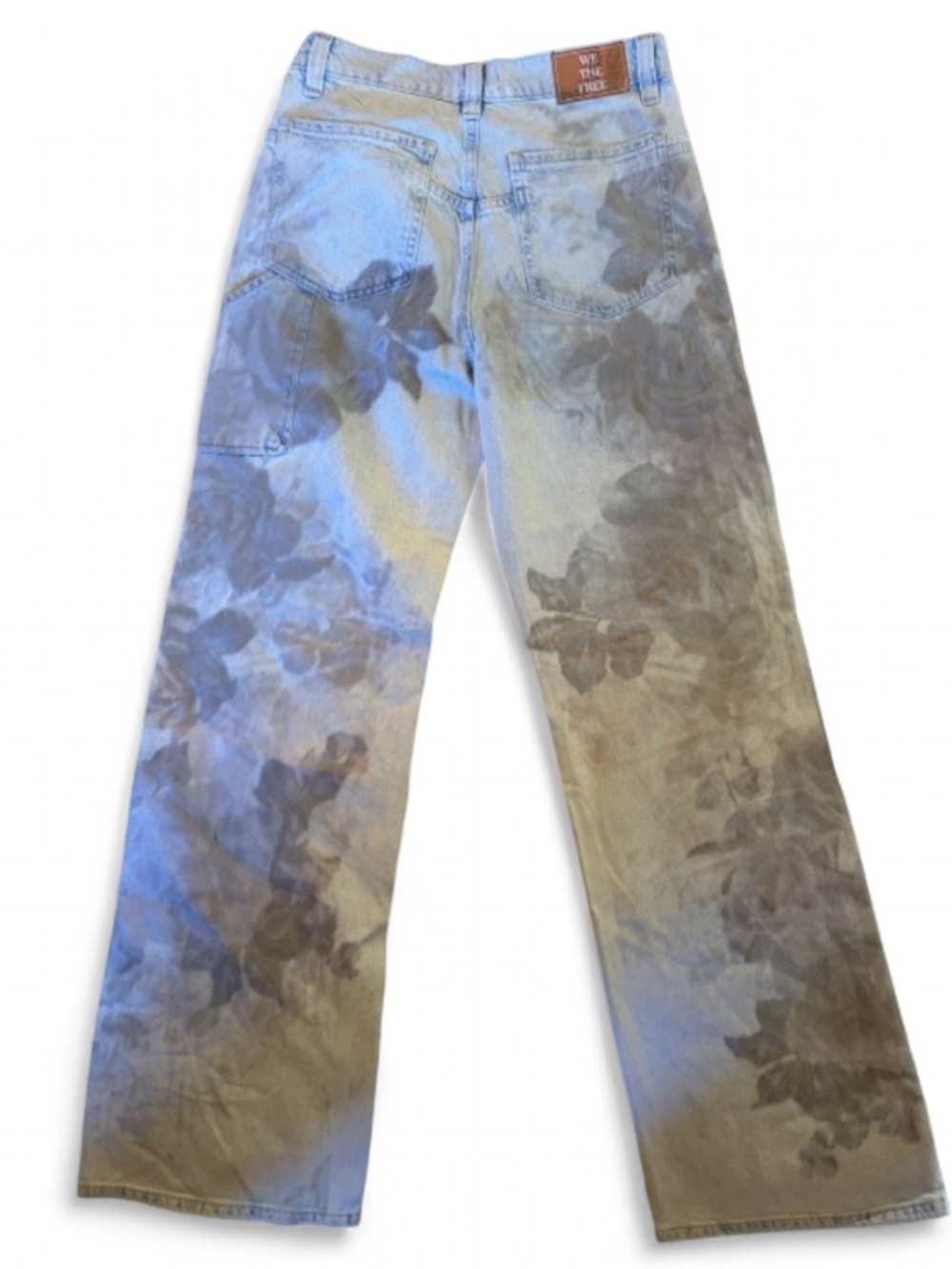 Free People We The Free Tinsley Baggy Printed Jeans Daylight Combo 27 NWOT - Picture 5 of 8